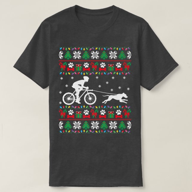 Camiseta Ciclismo En Bicicleta Con Perros Navidades Feo Swe (Diseño del anverso)