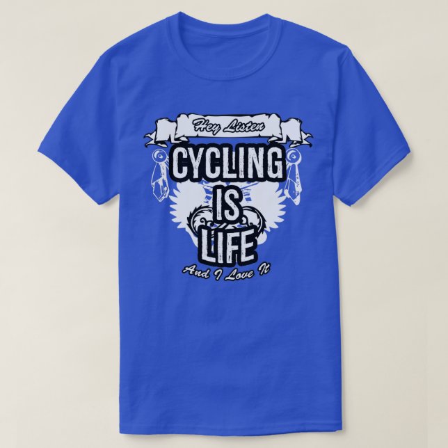 Camiseta Ciclismo es vida creativa empleo tipografía diseño (Diseño del anverso)
