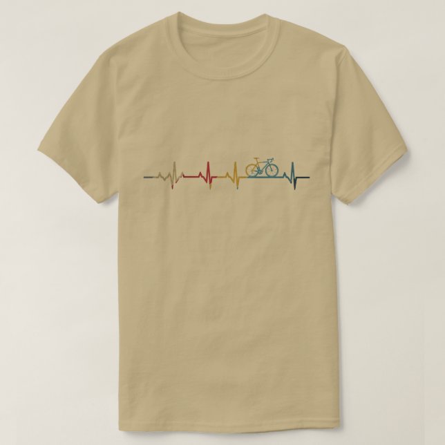 Camiseta Ciclismo Heartbeat Regalos Biker Bicicleta Vintage (Diseño del anverso)