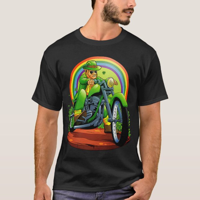 Camiseta Ciclismo irlandés Leprechaun Motorcycle Hombres Ra (Anverso)