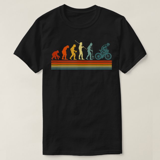 Camiseta Ciclismo Retro Evolución Bicicleta Bicicleta Vinta (Diseño del anverso)