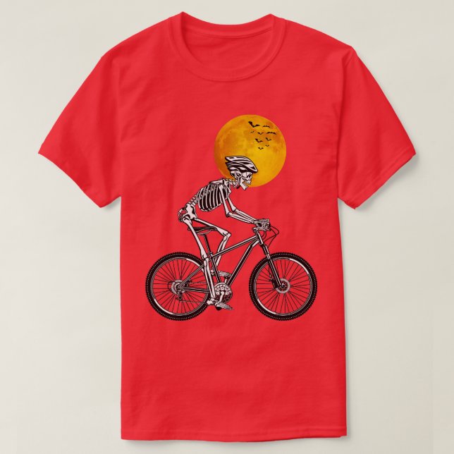 Camiseta Ciclismo Skeleton Bicicleta Costuma de Halloween (Diseño del anverso)