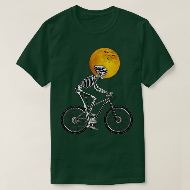 Camiseta Ciclismo Skeleton Bicicleta Costuma de Halloween (Diseño del anverso)
