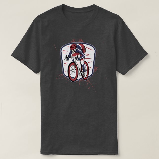 Camiseta Ciclismo Skeleton Riding Bike Road Carreras  (Diseño del anverso)