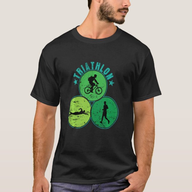 Camiseta Ciclismo Triatlón, Natación, Corriendo (Anverso)