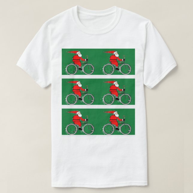 Camiseta Ciclista en bicicleta navideña (Diseño del anverso)