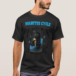 Camiseta Ciclo de Diabetes Gatito de Gato Negro Conciencia