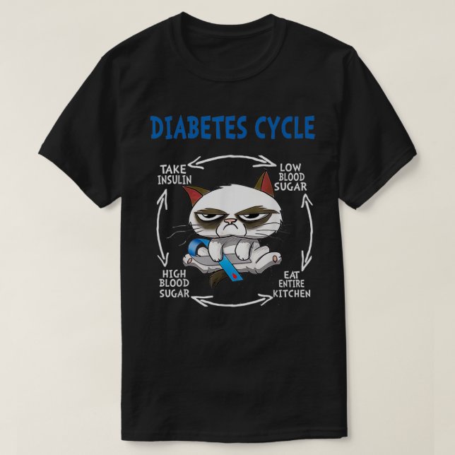 Camiseta Ciclo de la diabetes Sensibilización sobre la diab (Diseño del anverso)