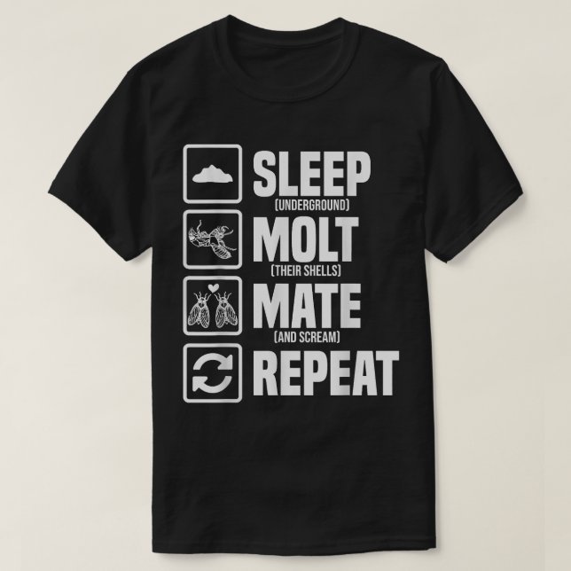 Camiseta Ciclo de vida Ciclismo de sueño Mate de repetición (Diseño del anverso)