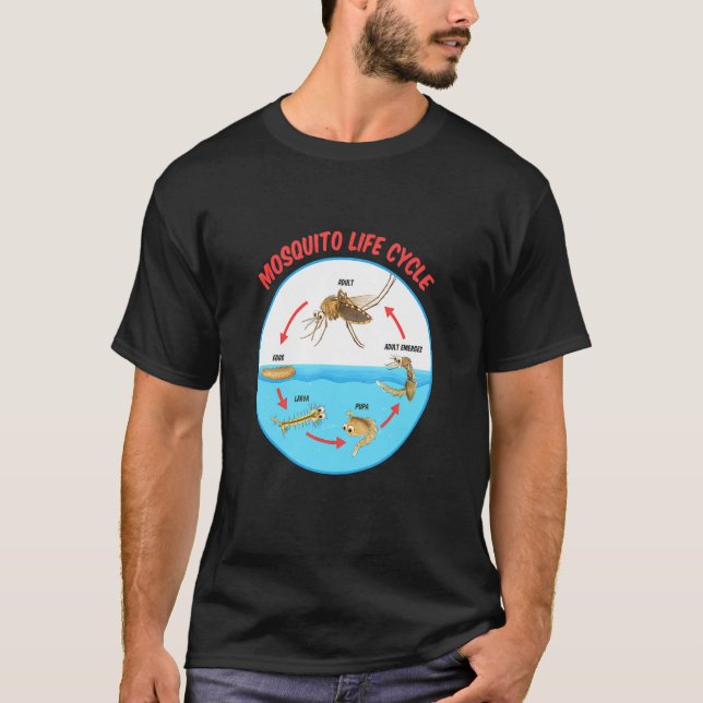 Camiseta Ciclo de vida del mosquito (Anverso)
