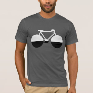 Camiseta ciclo medio negro / mitad blanco