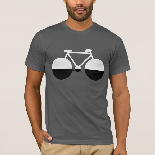 Camiseta ciclo medio negro / mitad blanco (Anverso)