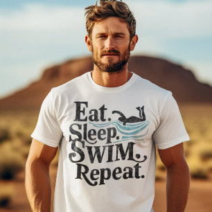 Camiseta Ciclo sin fin: Comer sueño nadar repetición