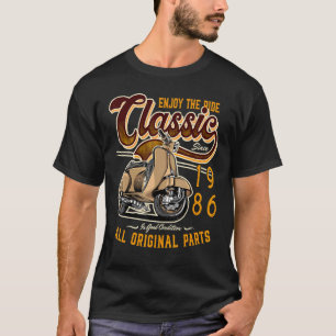 Camiseta Ciclomotor Clásico Piloto de Ciclomotor Cumpleaños