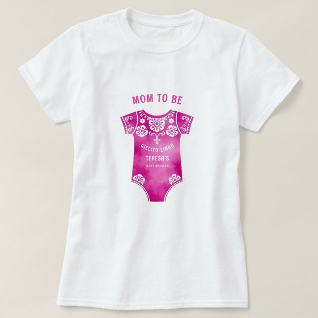 Camiseta Cielito Lindo traje de chica de bebé ducha Mamá Pa (Diseño del anverso)