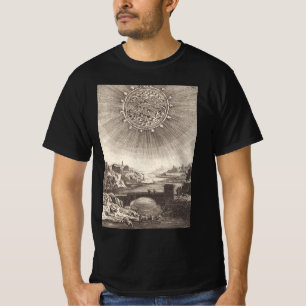 Camiseta Cielo astronómico antiguo con sol de Allain Mallet