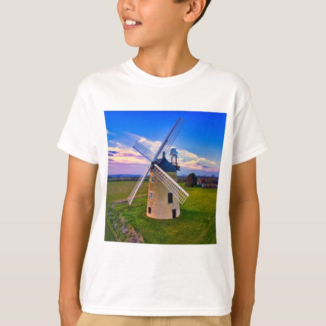 Camiseta Cielo azul del molino de viento (Anverso)