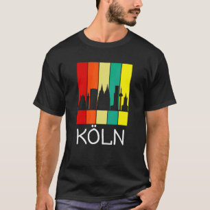 Camiseta Cielo de Colonia con Catedral de Colonia Retro Vin