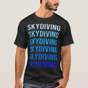 Camiseta Cielo de Texto Azul Paracaidismo Paracaidista