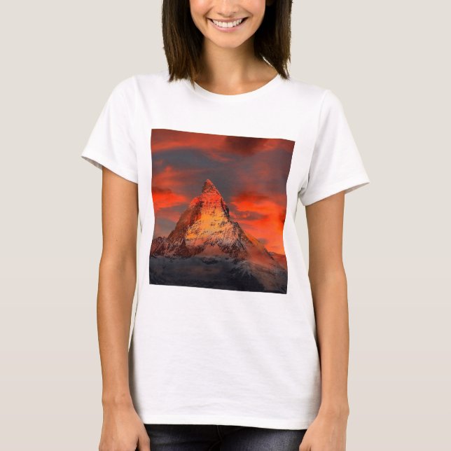 Camiseta Cielo del rojo de Suiza Cervino Zermatt de la (Anverso)