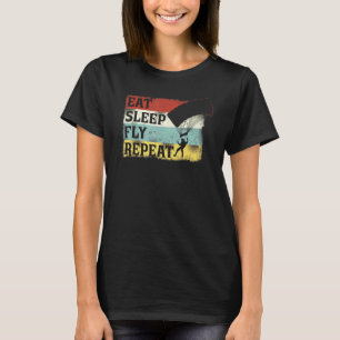 Camiseta Cielo Divertido Paracaidismo Comer Dormir Volar Re