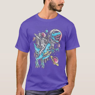 Camiseta Cielo espacial Dinasour tri y planetas astronautas