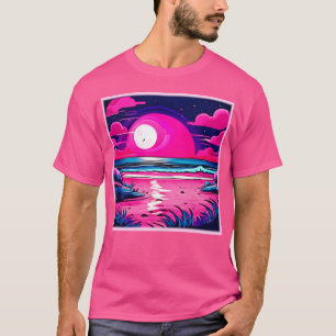 Camiseta Cielo nocturno de la playa rosa