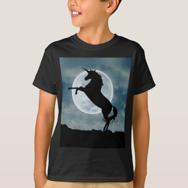 Camiseta Cielo nocturno de la silueta de unicornio, ZKOA (Anverso)