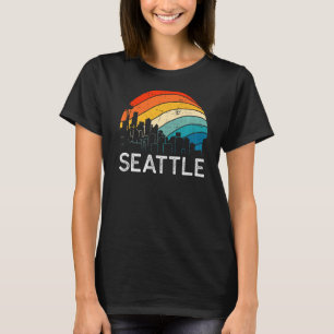 Camiseta Cielo urbano vintage del retro Washington Seattle