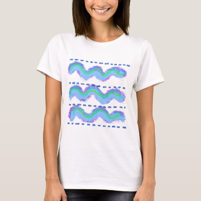 Camiseta Cielo y Olas Raya de Verano (Anverso)