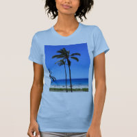 Cielos azules de Hawaii y palmeras