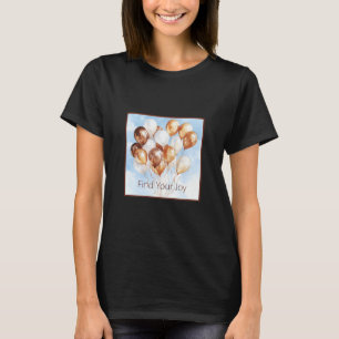 Camiseta Cielos Azules Globos Blancos Dorados