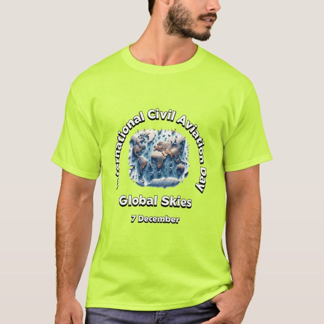 Camiseta Cielos globales. Día Internacional de la Aviación  (Anverso)
