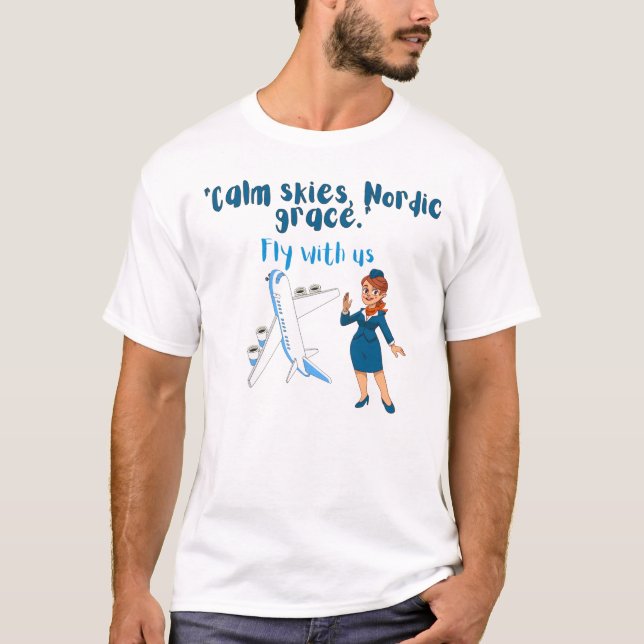 Camiseta "Cielos tranquilos, gracia nórdica". Diseño para t (Anverso)