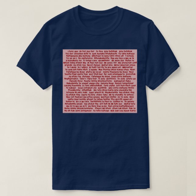 Camiseta Cien Formas De Decir Que Te Amo Rojo En Rosa (Diseño del anverso)
