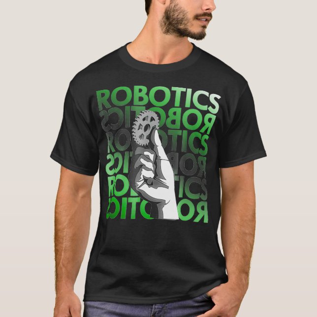 Camiseta Ciencia aplicada por ingeniero de robótica gráfica (Anverso)