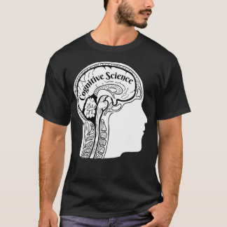 Camiseta Ciencia cognitiva Brain Skull Anatomía Dark Academ
