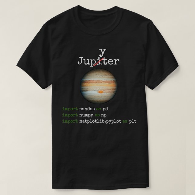 Camiseta Ciencia de datos Python programación numpy pandas  (Diseño del anverso)