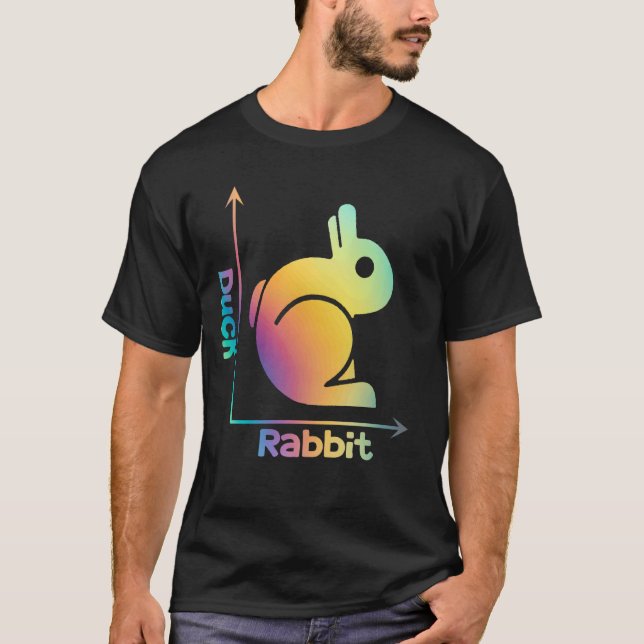 Camiseta Ciencia de ilusión óptica de conejo de pato Nerd M (Anverso)