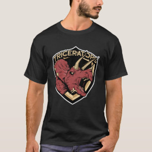Camiseta Ciencia de los niños Escudos Triceratops Dinosaur