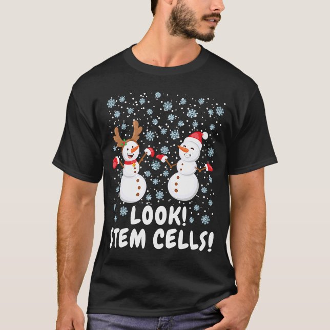 Camiseta Ciencia de Navidades de Snowman con células madre (Anverso)
