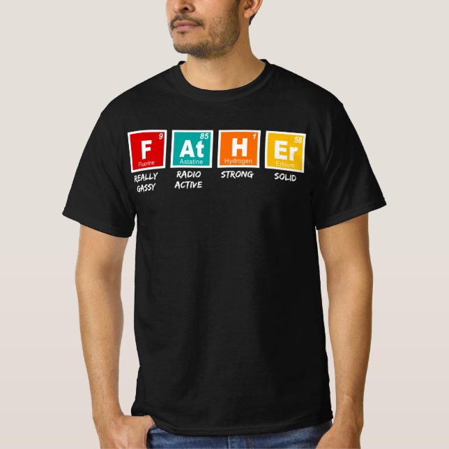 Camiseta ciencia de tabla periódica de padre (Anverso)