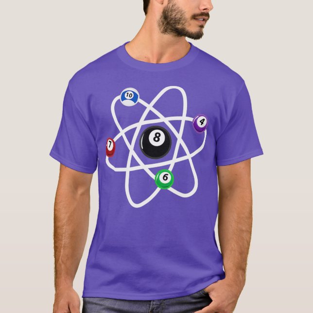 Camiseta Ciencia del Átomo Billiards 8Amantes de la piscina (Anverso)