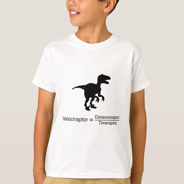 Camiseta ciencia divertida del velociraptor (Anverso)