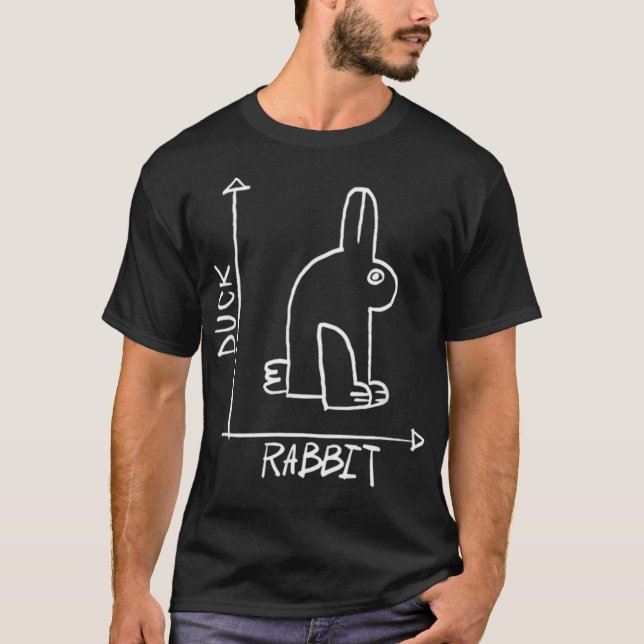 Camiseta Ciencia divertida Nerd Duck Rabbit Physictics eek  (Anverso)