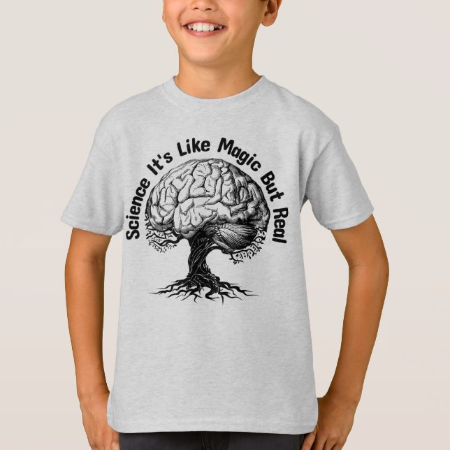 Camiseta ciencia es como magia pero real (Anverso)