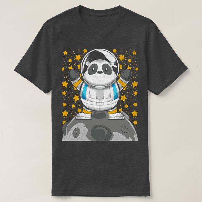 Camiseta Ciencia espacial astronauta linda panda animal (Diseño del anverso)