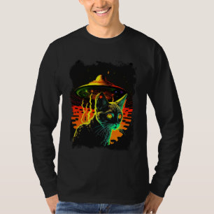 Camiseta Ciencia espacial Cat Scifi Electric UFO Alien Cien