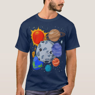 Camiseta Ciencia Espacial Galaxia Planetas Astronáutica S