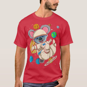 Camiseta Ciencia espacial Koala Zoo Animal Space Planes Ast